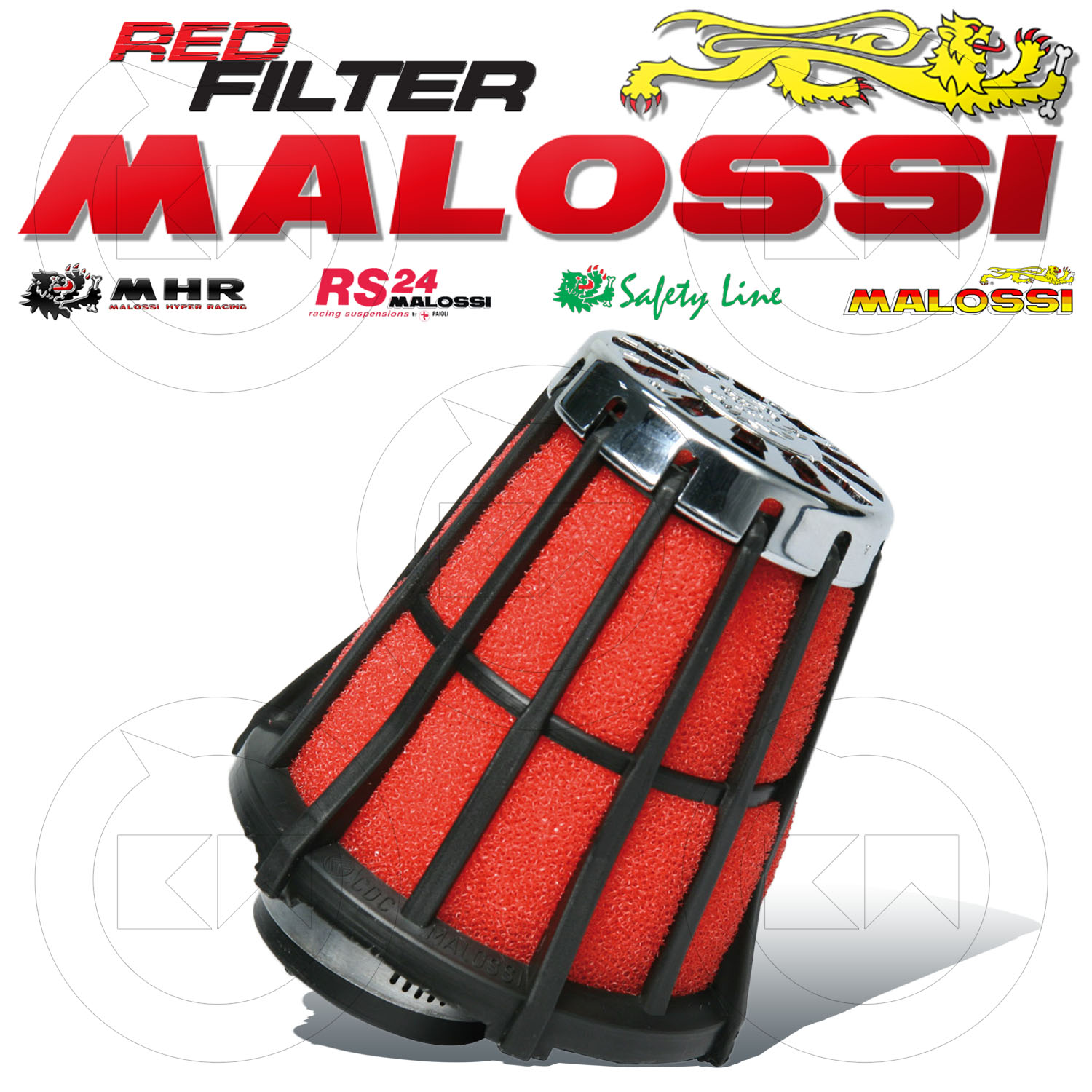 MALOSSI 042412.50 FILTRO ARIA RED FILTER E5 Ø32 CARBURATORE DELLORTO PHBG  19